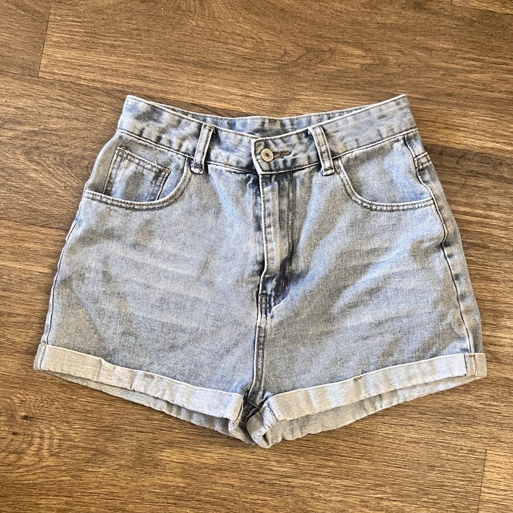 High Rise Stretch Denim Jean Shorts - Picture 3 of 5
